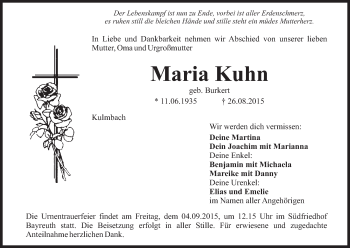 Anzeige von Maria Kuhn von MGO