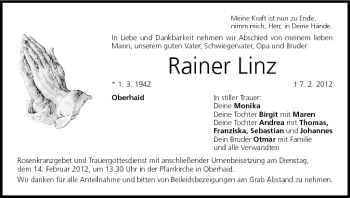 Anzeige von Rainer Linz von MGO