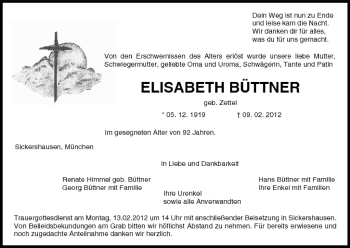 Anzeige von Elisabeth Büttner von MGO