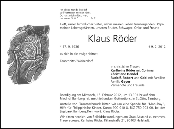 Anzeige von Klaus Röder von MGO