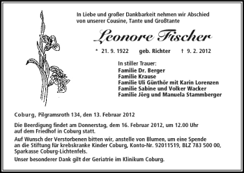 Anzeige von Leonore Fischer von MGO