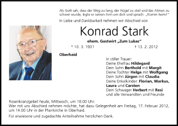 Anzeige von Konrad Stark von MGO