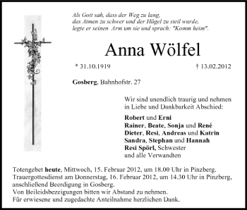 Anzeige von Anna Wölfel von MGO