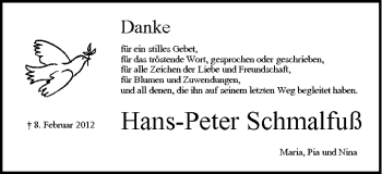 Anzeige von Hans-Peter Schmalfuß von MGO