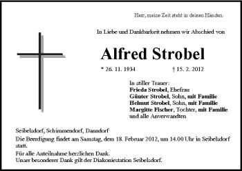 Anzeige von Alfred Strobel von MGO