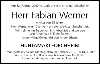 Anzeige von Fabian Werner von MGO