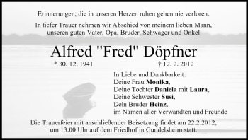 Anzeige von Alfred Döpfner von MGO