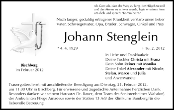 Anzeige von Johann Stenglein von MGO