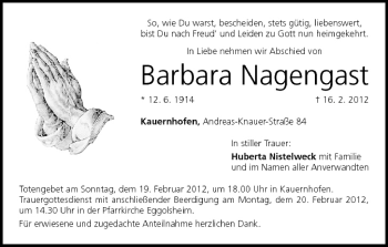 Anzeige von Barbara Nagengast von MGO