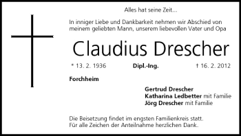 Anzeige von Claudius Drescher von MGO