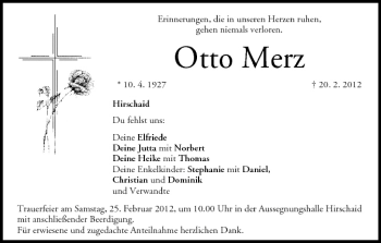 Anzeige von Otto Merz von MGO