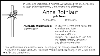 Anzeige von Anna Rothlauf von MGO