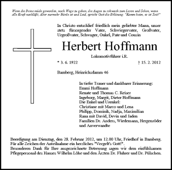 Anzeige von Herbert Hoffmann von MGO