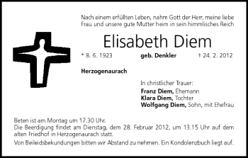 Anzeige von Elisabeth Diem von MGO