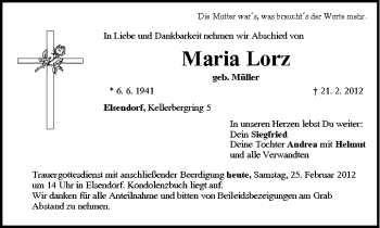 Anzeige von Maria Lorz von MGO