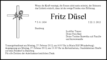 Anzeige von Fritz Düsel von MGO