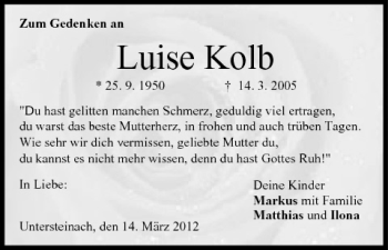 Anzeige von Luise Kolb von MGO
