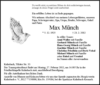 Anzeige von Max Münch von MGO