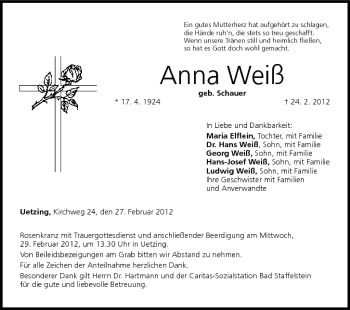 Anzeige von Anna Weiß von MGO