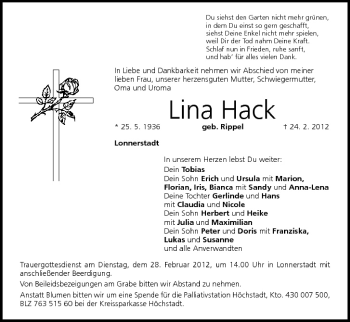 Anzeige von Lina Hack von MGO