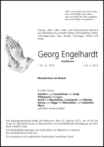 Anzeige von Georg Engelhardt von MGO