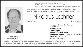 Anzeige von Nikolaus Lechner von MGO