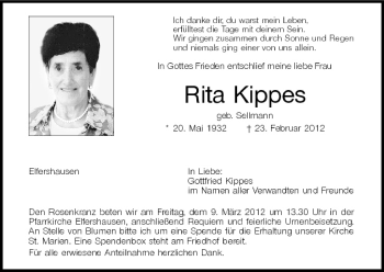Anzeige von Rita Kippes von MGO