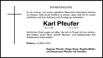 Anzeige von Karl Pfeufer von MGO