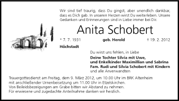 Anzeige von Anita Schobert von MGO