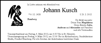 Anzeige von Johann Kusch von MGO