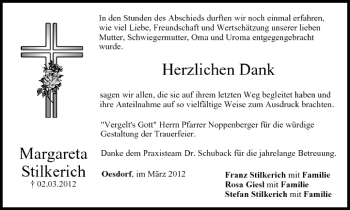 Anzeige von Margareta Stilkerich von MGO