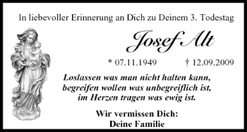 Anzeige von Josef Alt von MGO