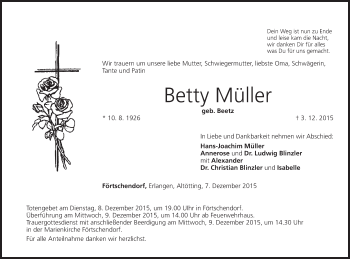 Anzeige von Betty Müller von MGO