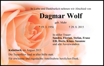 Anzeige von Dagmar Wolf von MGO