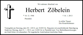 Anzeige von Herbert Zöbelein von MGO