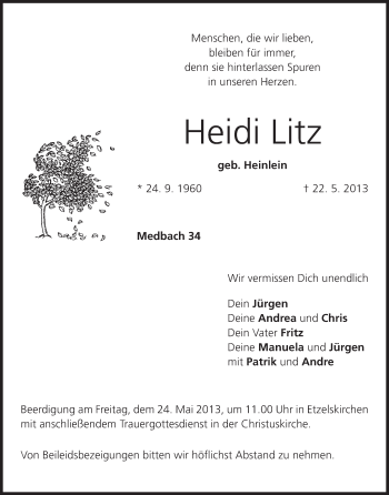 Anzeige von Heidi Litz von MGO