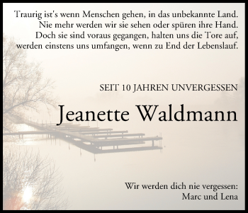 Anzeige von Jeanette Waldmann von MGO