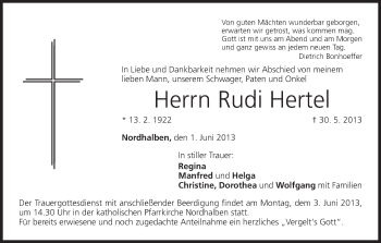 Anzeige von Rudi Hertel von MGO