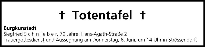  Traueranzeige für Totentafel vom 04.06.2013 vom 04.06.2013 aus MGO