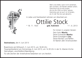 Anzeige von Ottilie Stock von MGO
