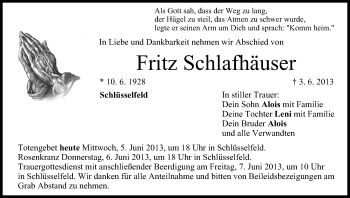 Anzeige von Fritz Schlafhäuser von MGO
