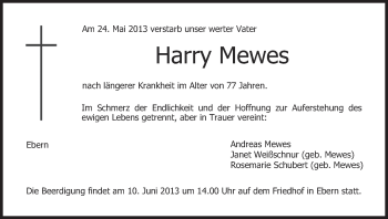 Anzeige von Harry Mewes von MGO