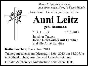 Anzeige von Anni Leitz von MGO