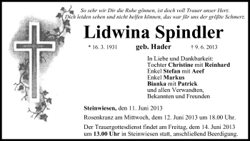 Anzeige von Lidwina Spindler von MGO