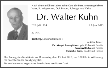 Anzeige von Walter Kuhn von MGO
