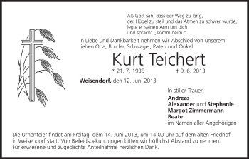 Anzeige von Kurt Teichert von MGO