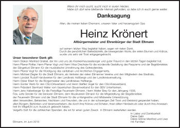 Anzeige von Heinz Krönert von MGO