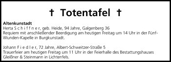 Anzeige von Totentafel vom 14.06.2013 von MGO