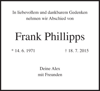 Anzeige von Frank Phillipps von MGO