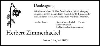 Anzeige von Herbert Zimmerhackel von MGO